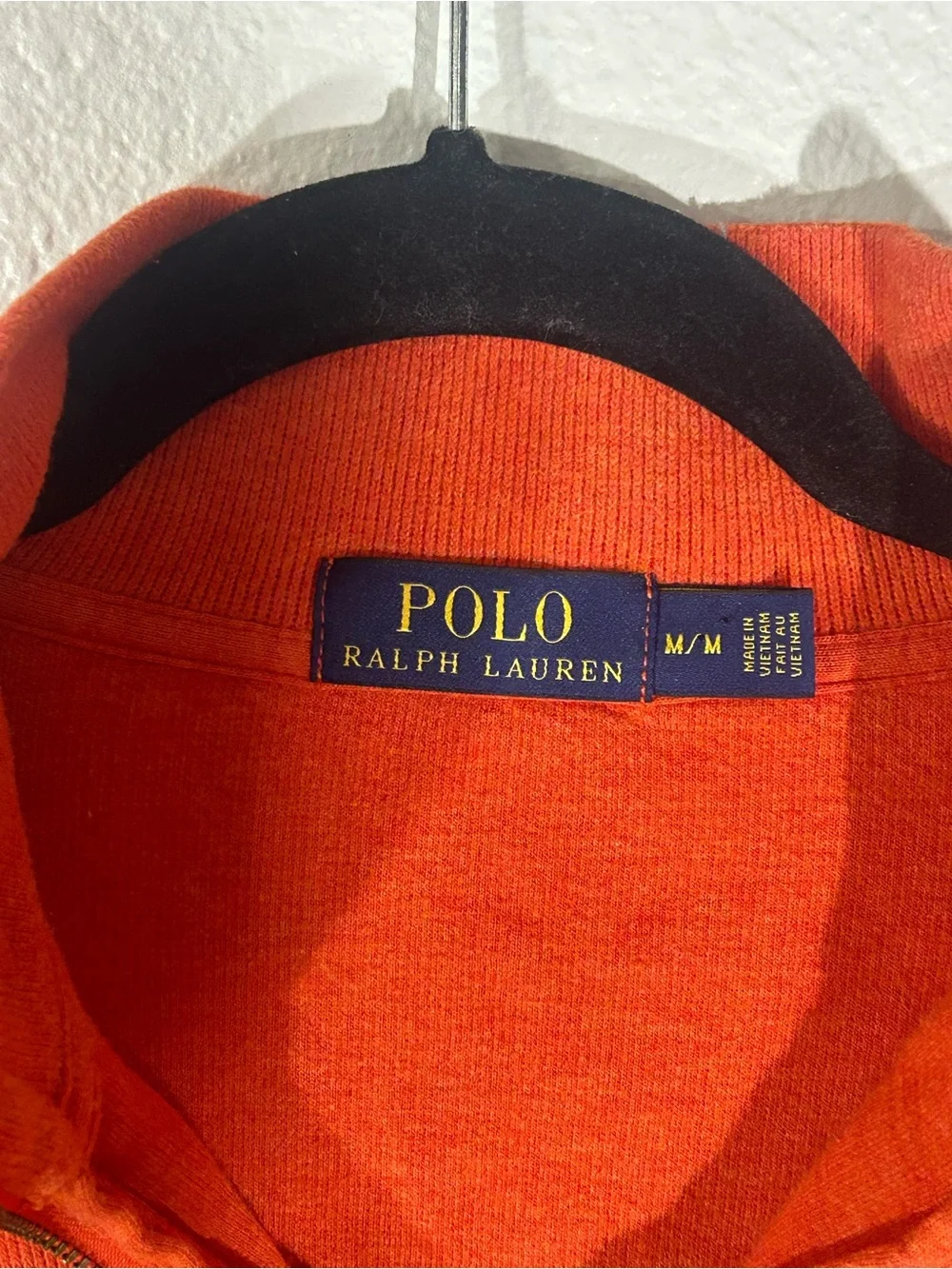 Men’s Polo Ralph Lauren Bright Orange Zip-Neck Sweater